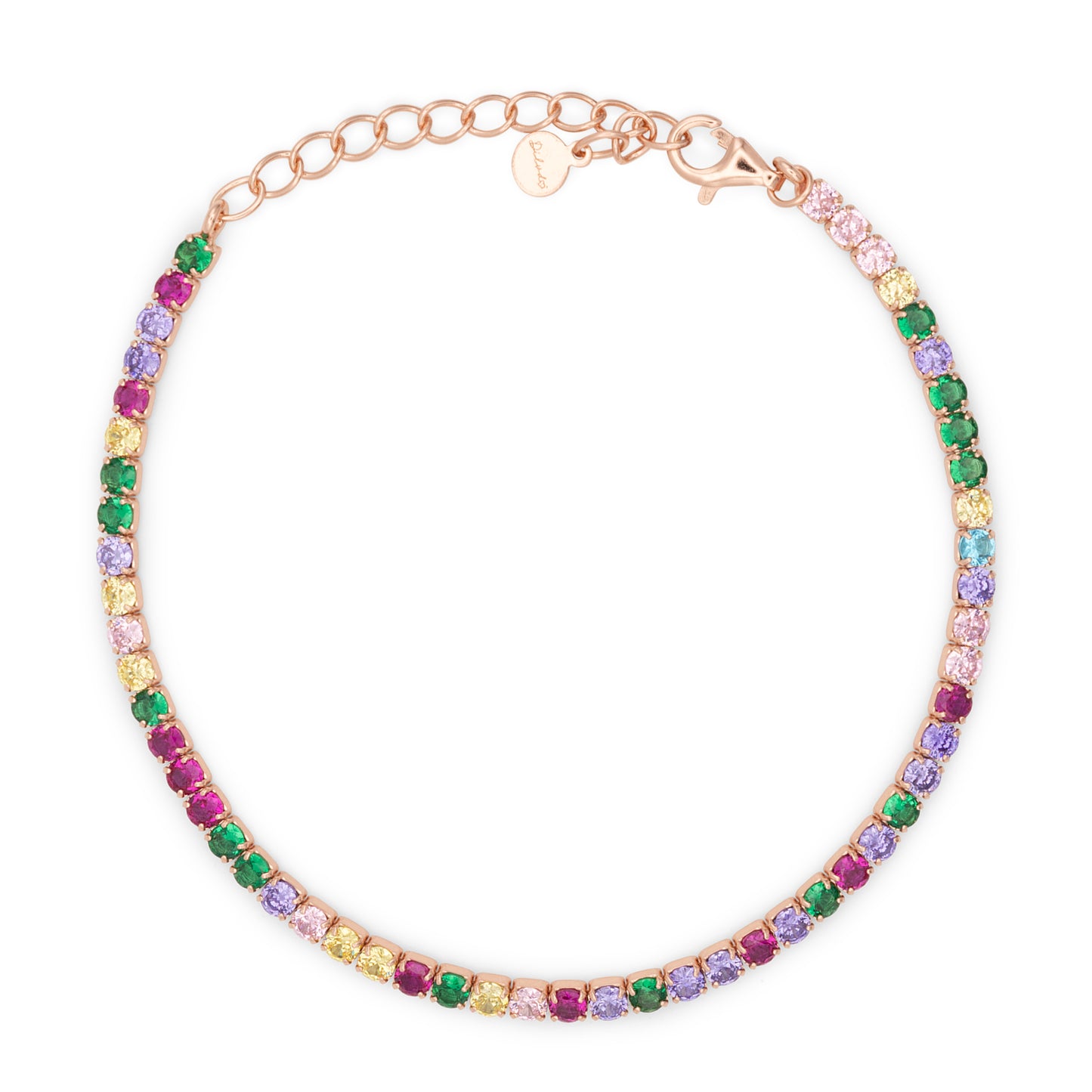 Bracciale Dilvdò Tennis 2.5mm Rosè Multicolor