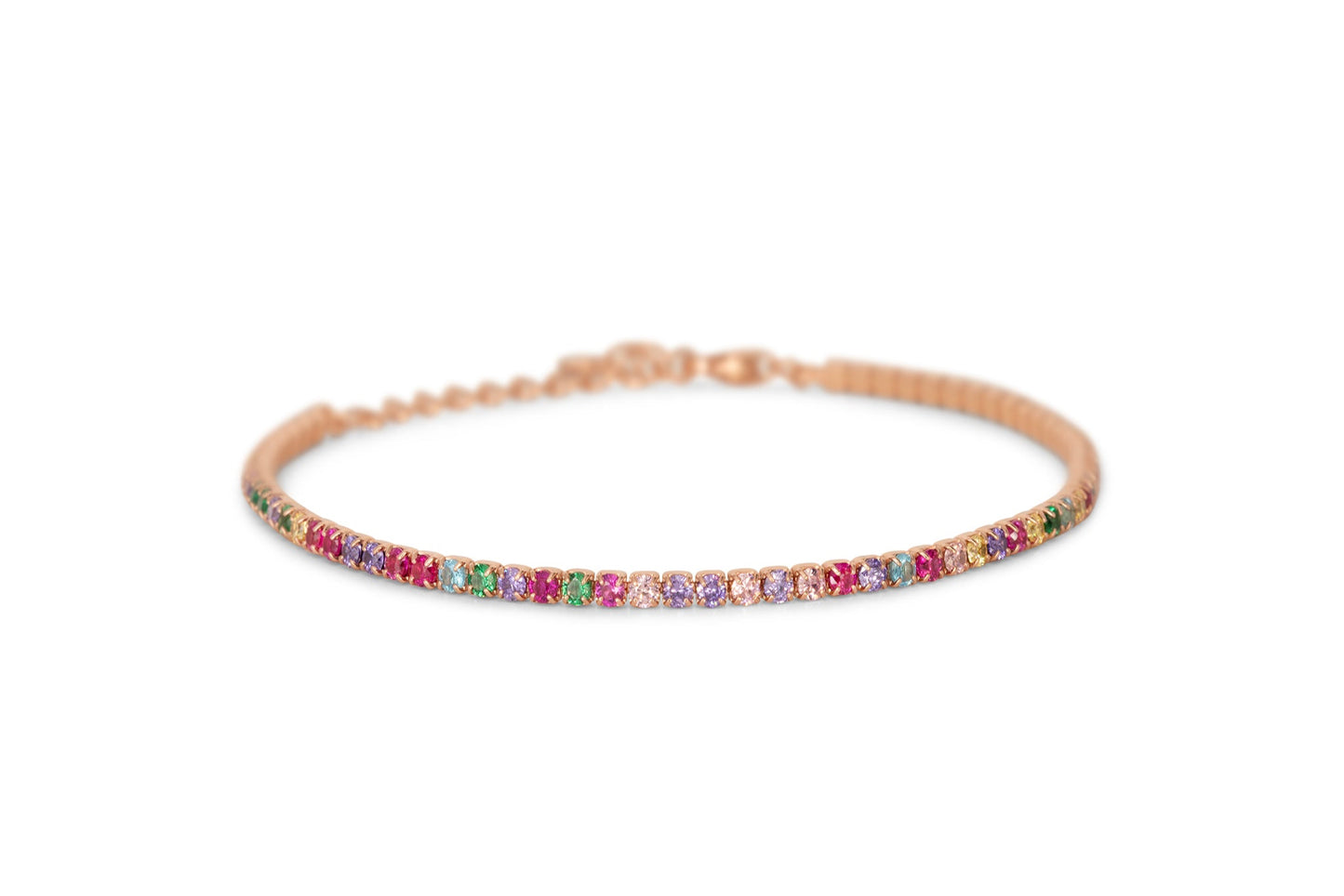 Bracciale Dilvdò Tennis 2mm Rosè Multicolor