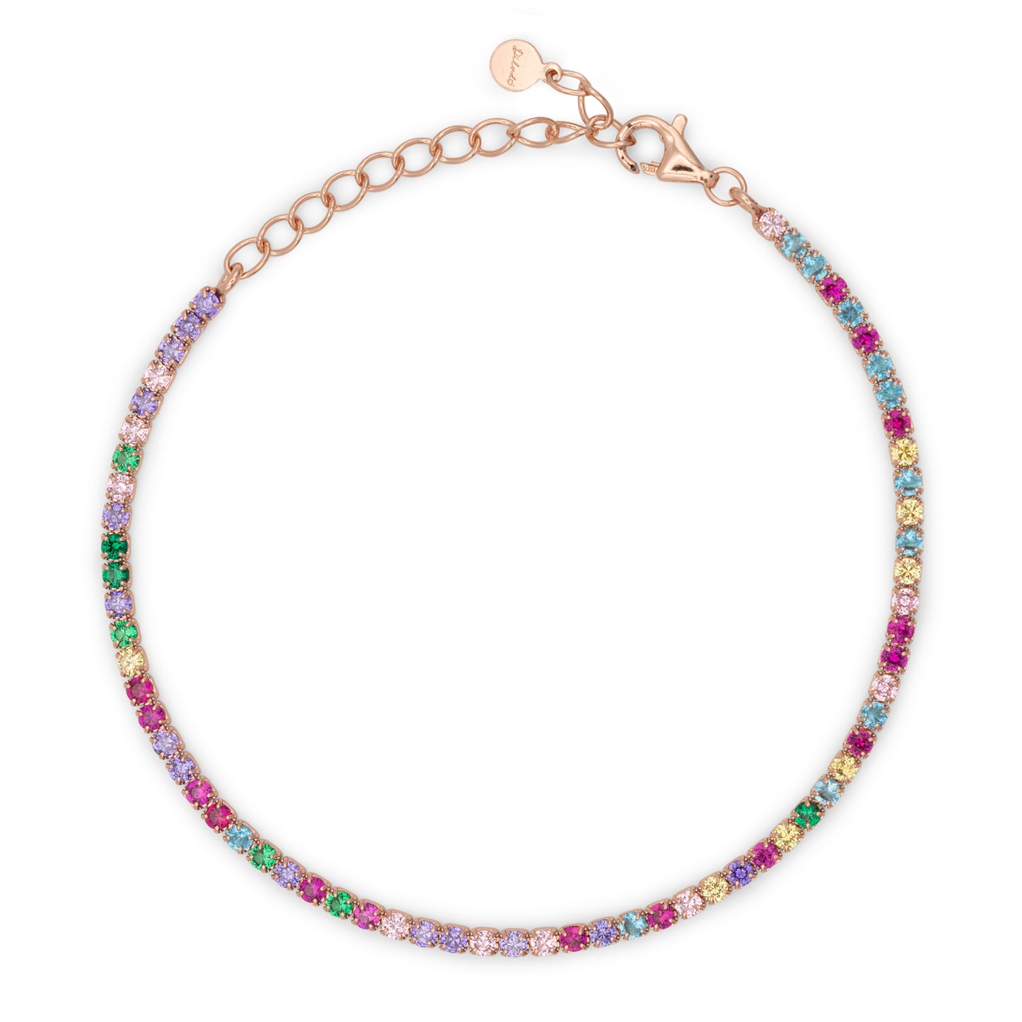 Bracciale Dilvdò Tennis 2mm Rosè Multicolor