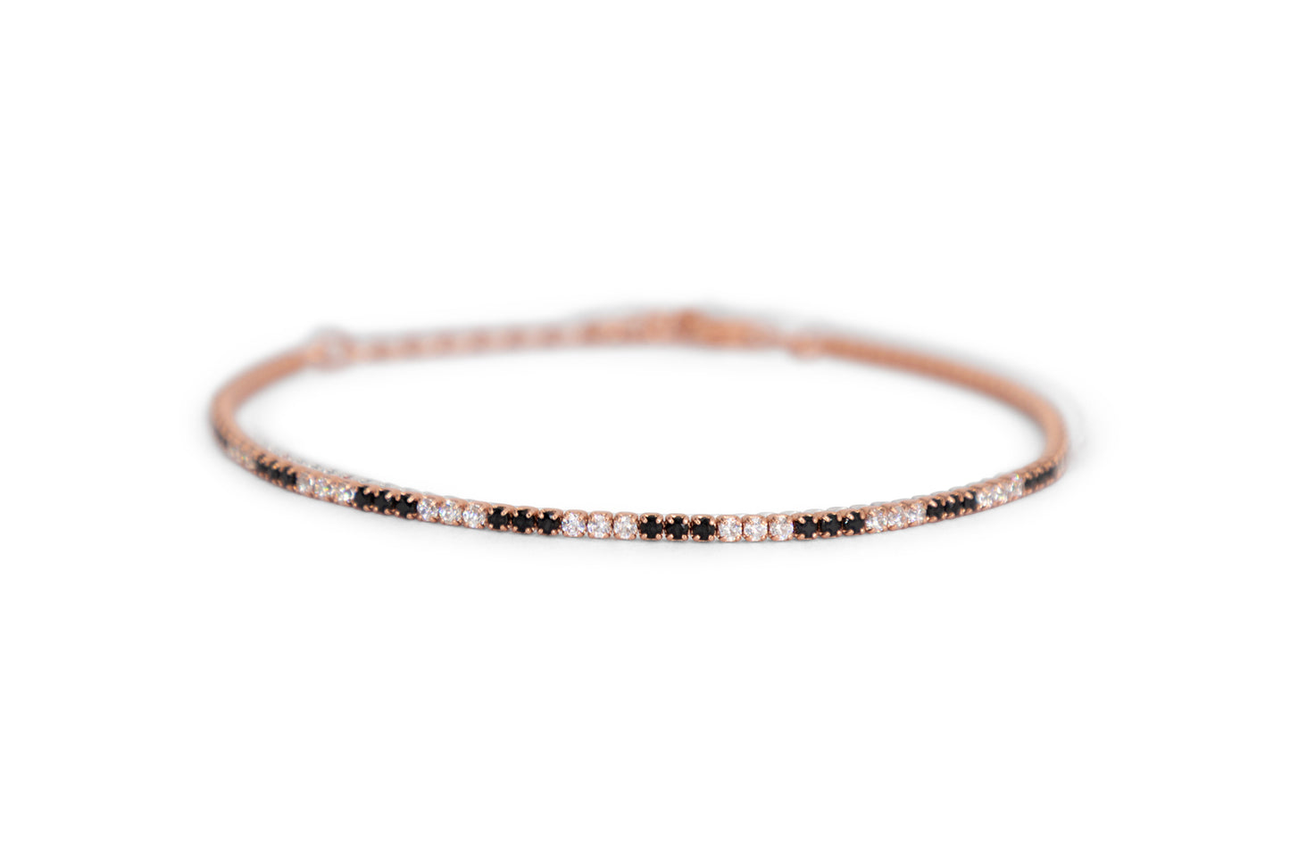 Bracciale Dilvdò Tennis 1.5mm Rosè Black & White