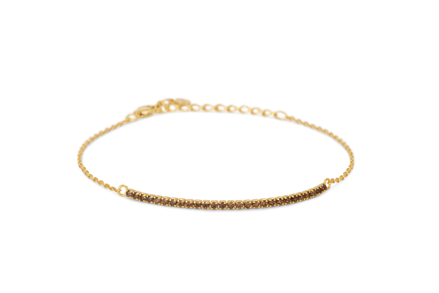 Bracciale Half Light Dilvdò Tennis 1.5mm Gold Brown