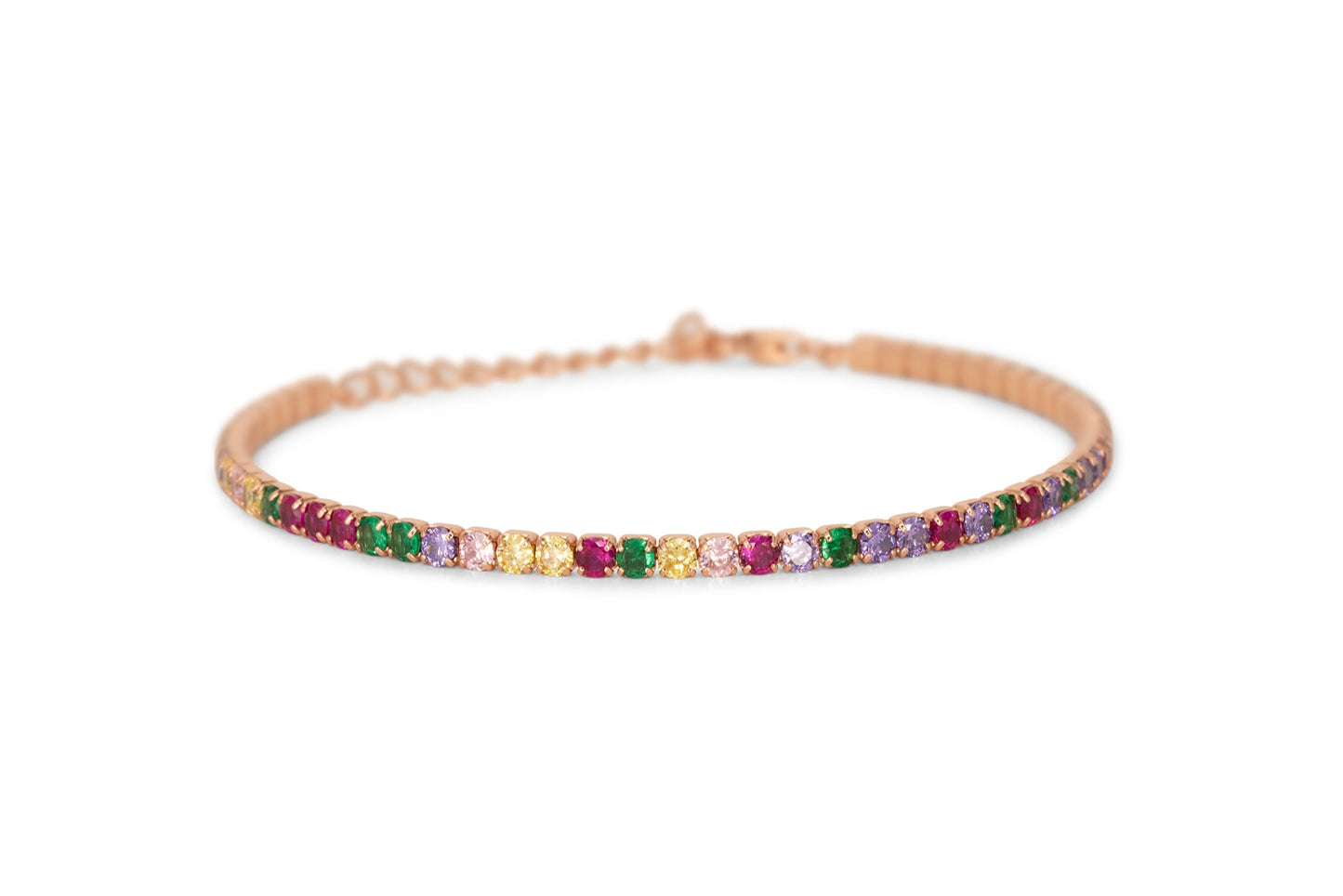 Bracciale Dilvdò Tennis 2.5mm Rosè Multicolor