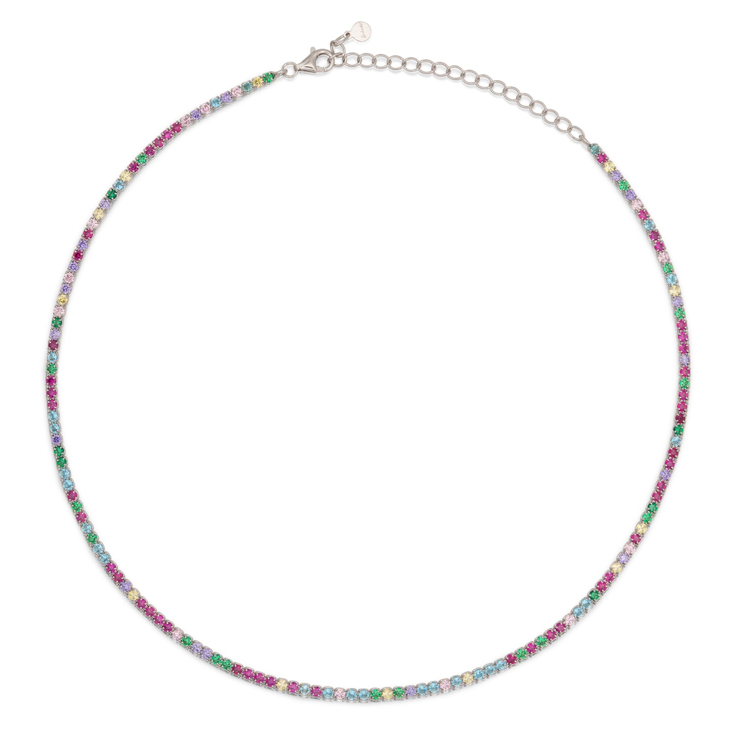 Chocker Dilvdò Tennis Silver Multicolor