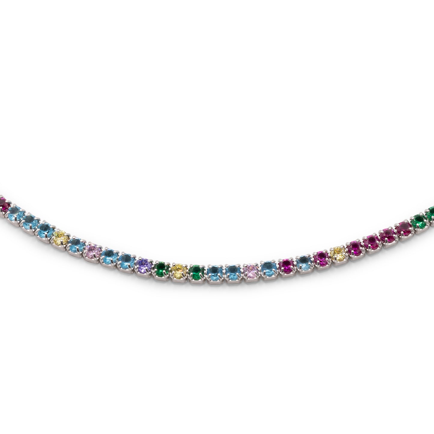 Chocker Dilvdò Tennis Silver Multicolor