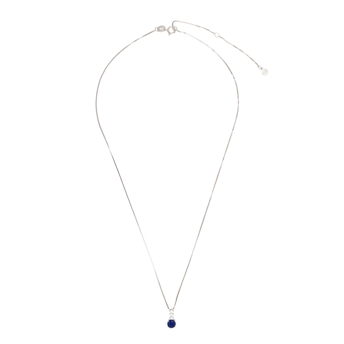 Pendant Necklace Dilvdò Point Light Silver Blue
