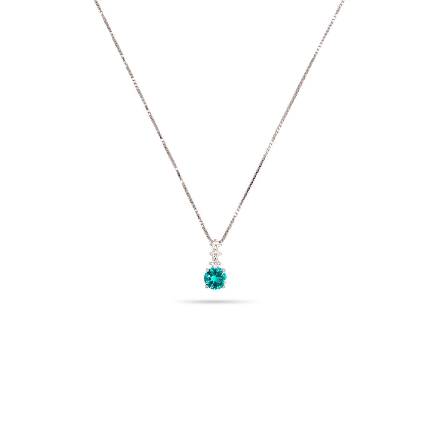 Pendant Necklace Dilvdò Point Light Silver Green