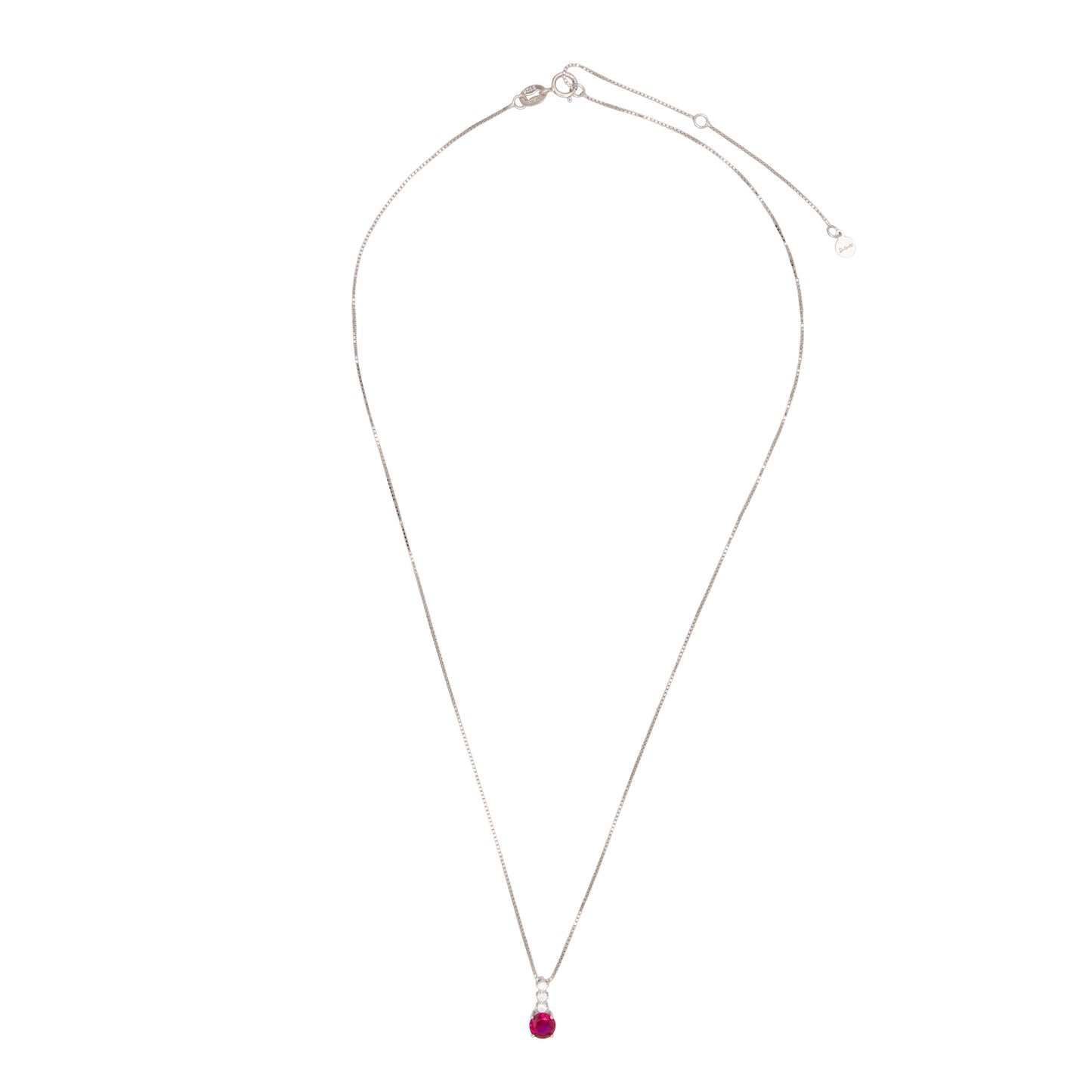 Pendant Necklace Dilvdò Point Light Silver Ruby