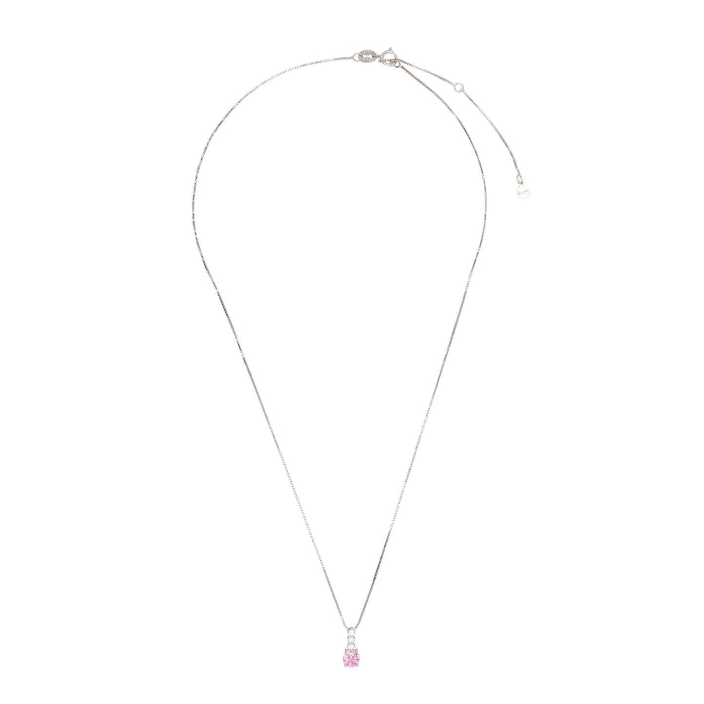 Pendant Necklace Dilvdò Point Light Silver Pink
