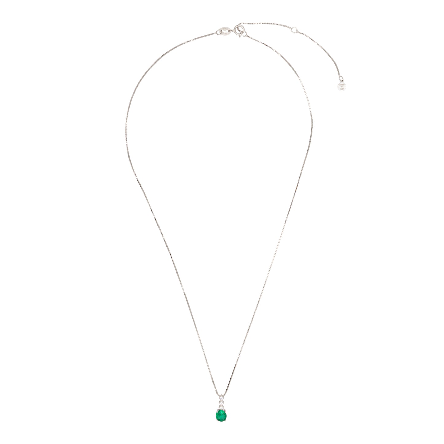 Pendant Necklace Dilvdò Point Light Silver Green