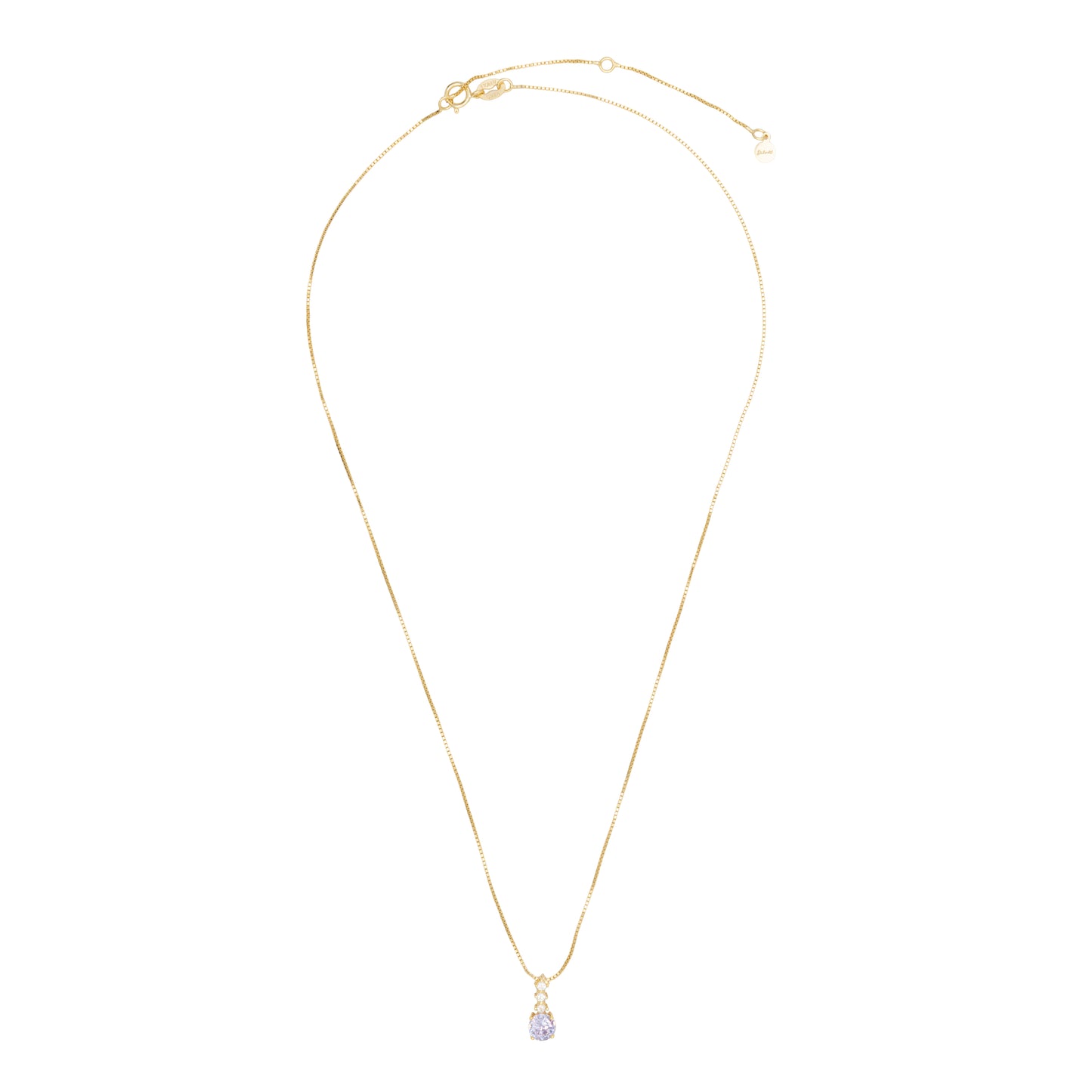 Pendant Necklace Dilvdò Point Light Gold Lavender