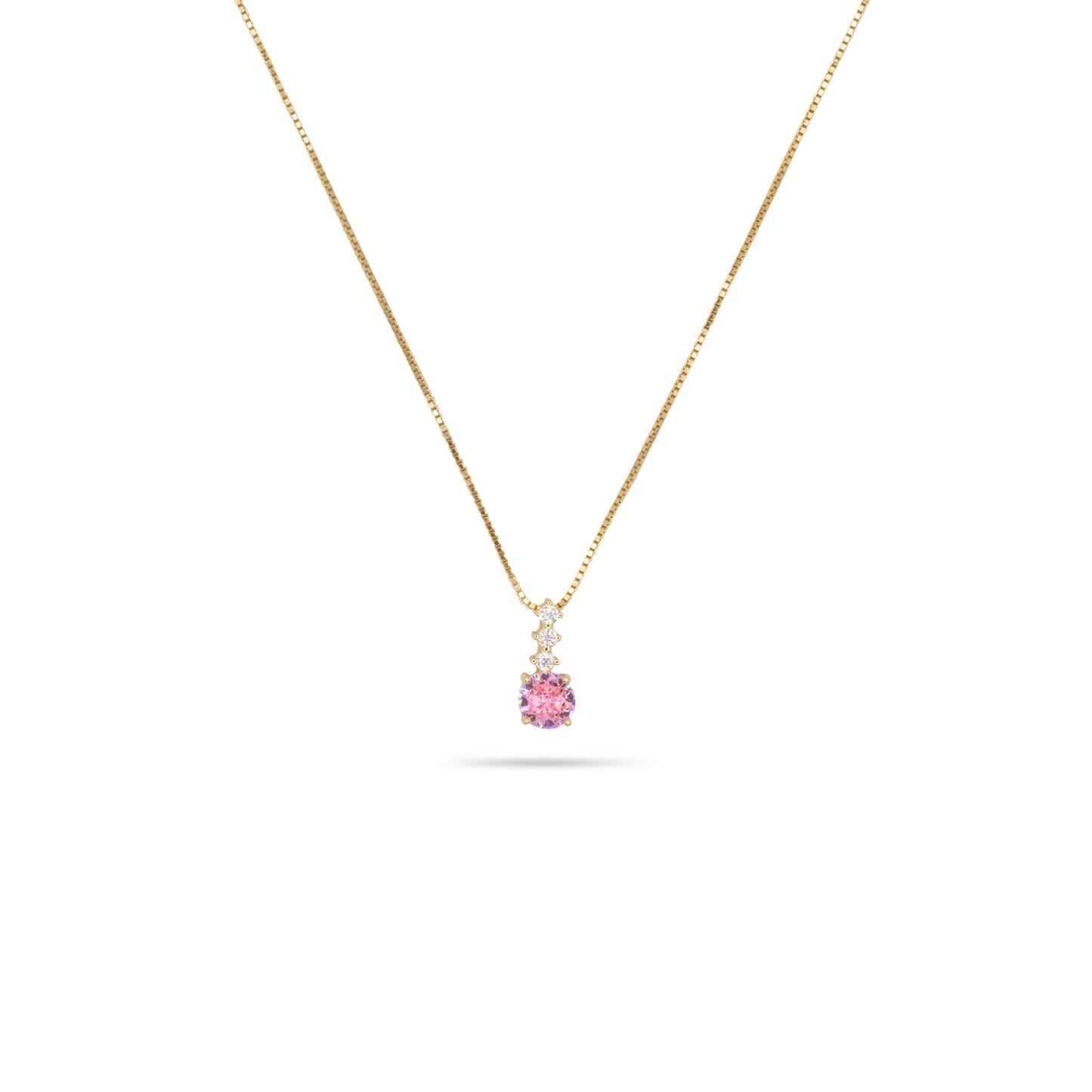 Pendant Necklace Dilvdò Point Light Gold Pink