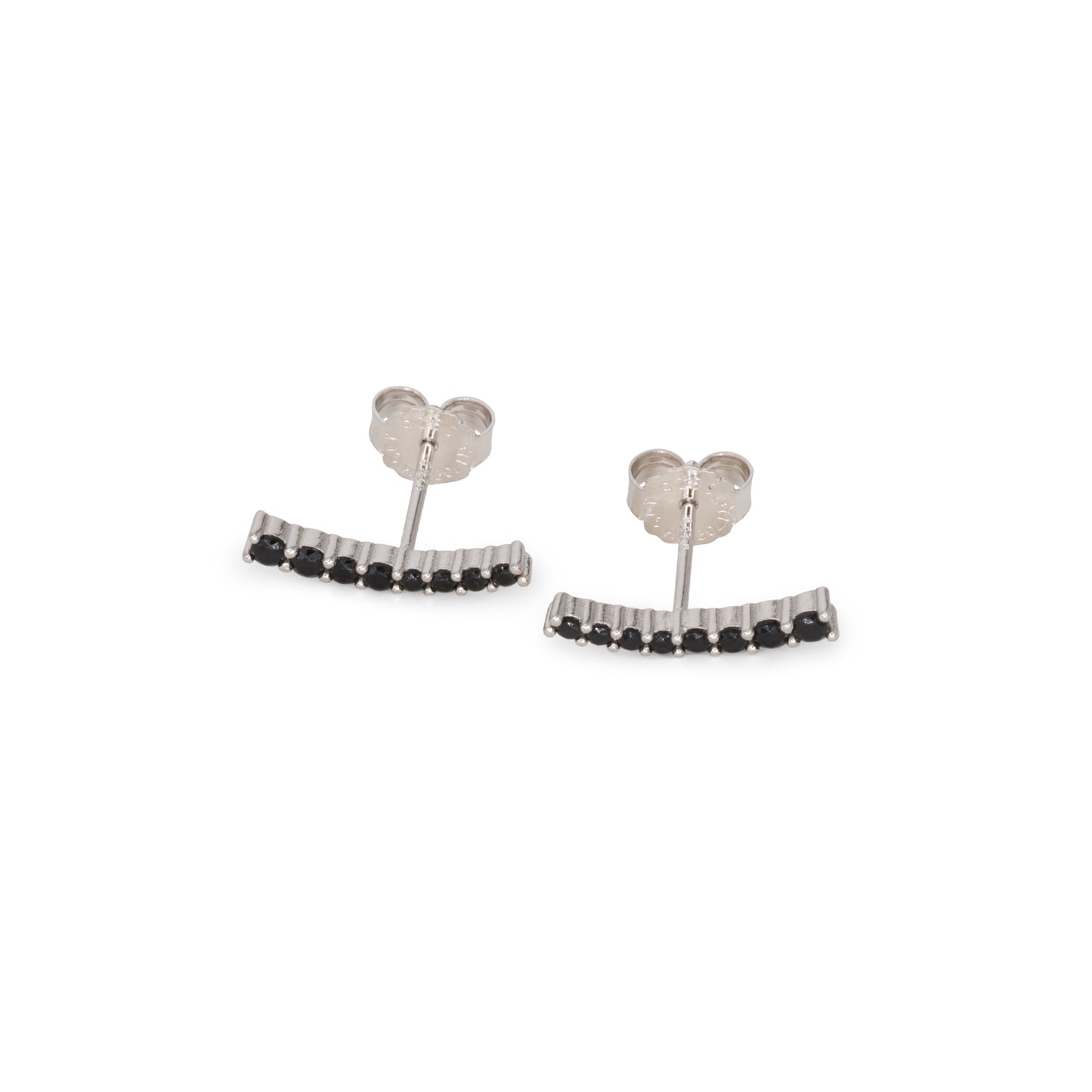Light Curve Earrings Dilvdò Silver Black