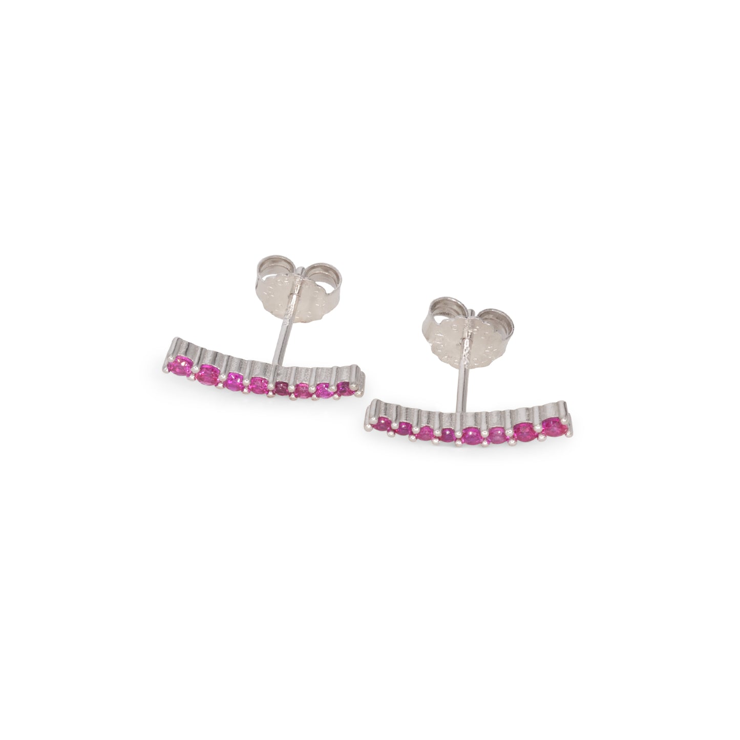 Light Curve Earrings Dilvdò Silver Ruby