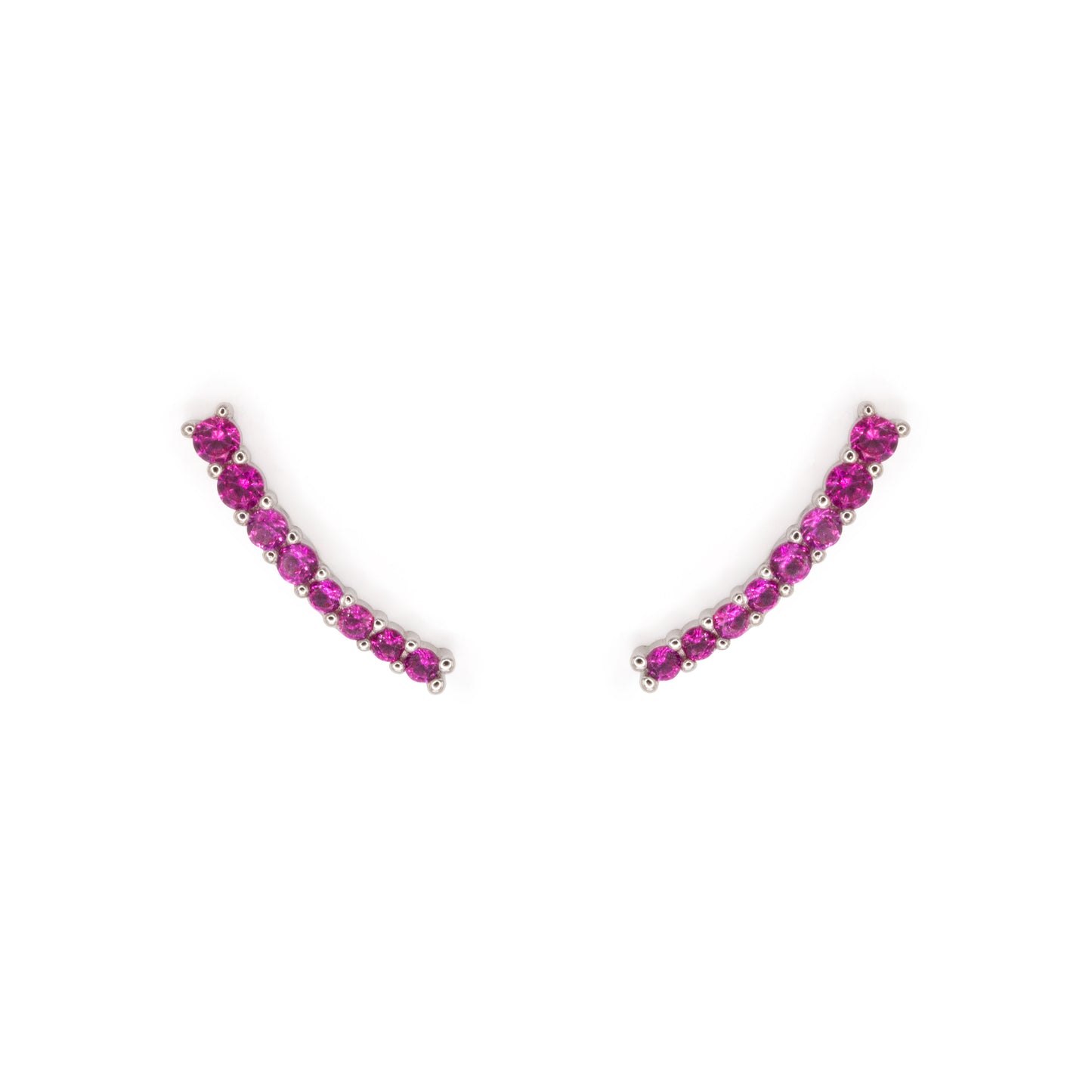 Light Curve Earrings Dilvdò Silver Ruby