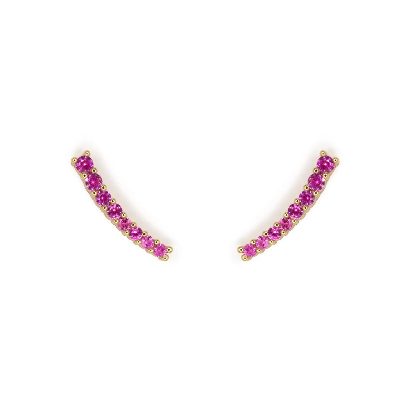 Light Curve Earrings Dilvdò Gold Fucsia