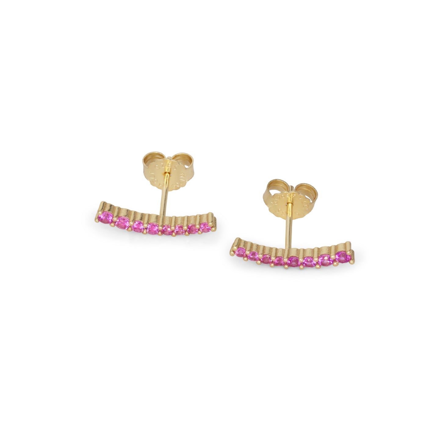 Light Curve Earrings Dilvdò Gold Fucsia