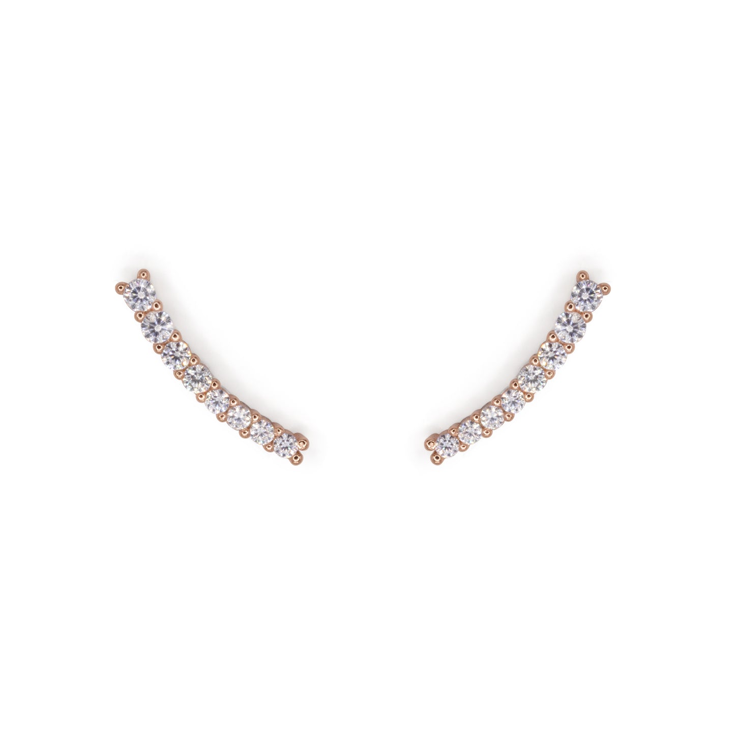 Light Curve Earrings Dilvdò Rosè White