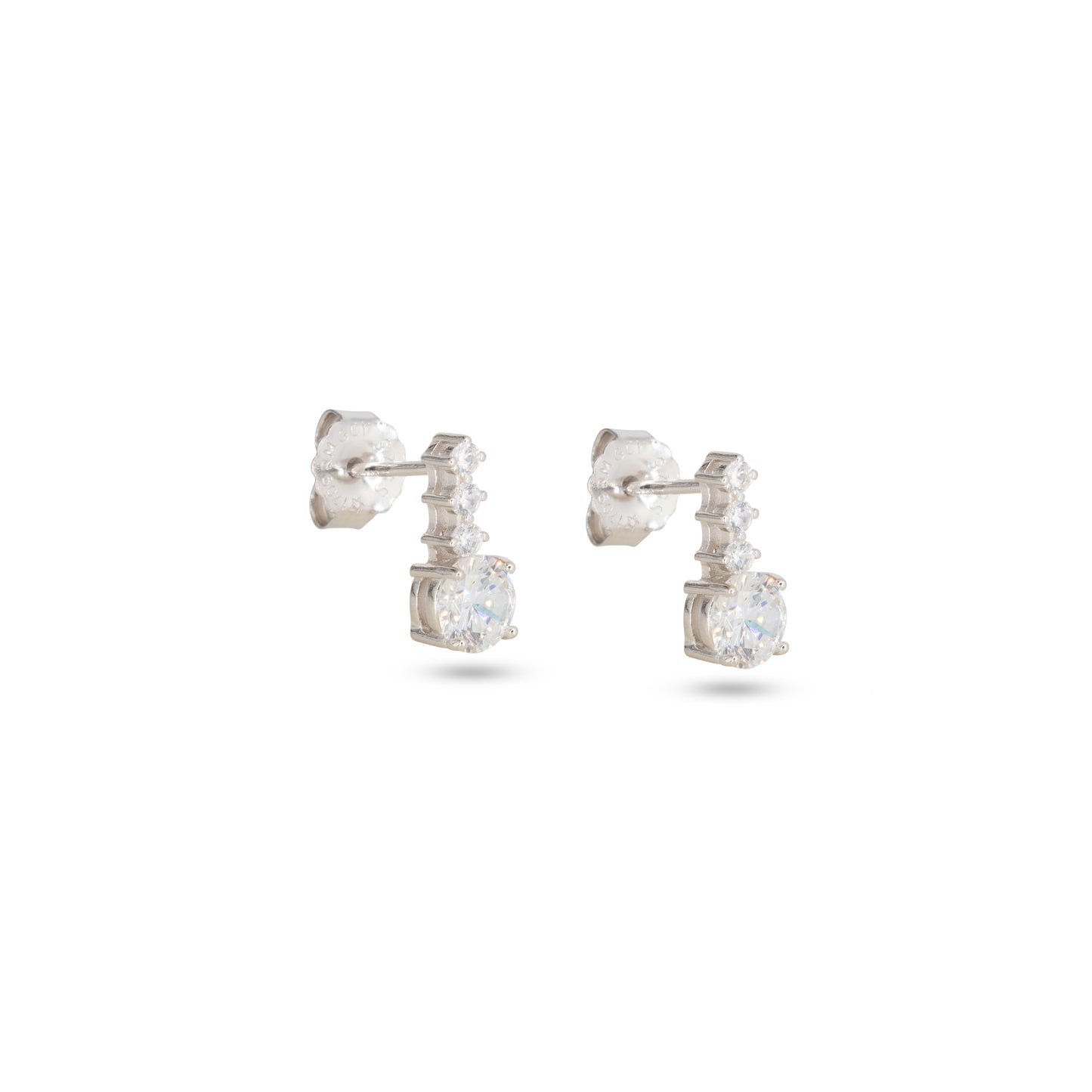 Drop Stud Earrings Dilvdò Silver White