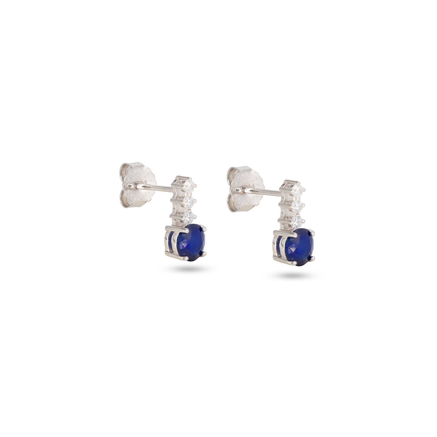 Drop Stud Earrings Dilvdò Silver Blue