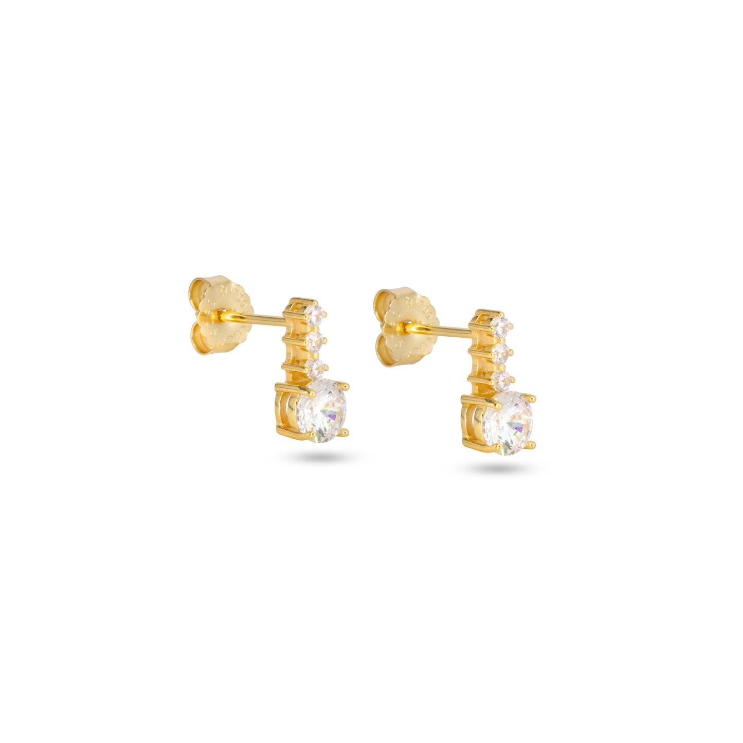 Drop Stud Earrings Dilvdò Gold White