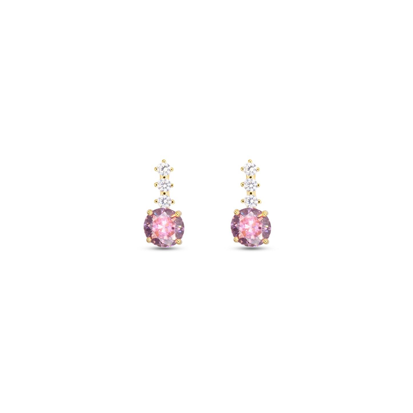 Drop Stud Earrings Dilvdò Gold Pink