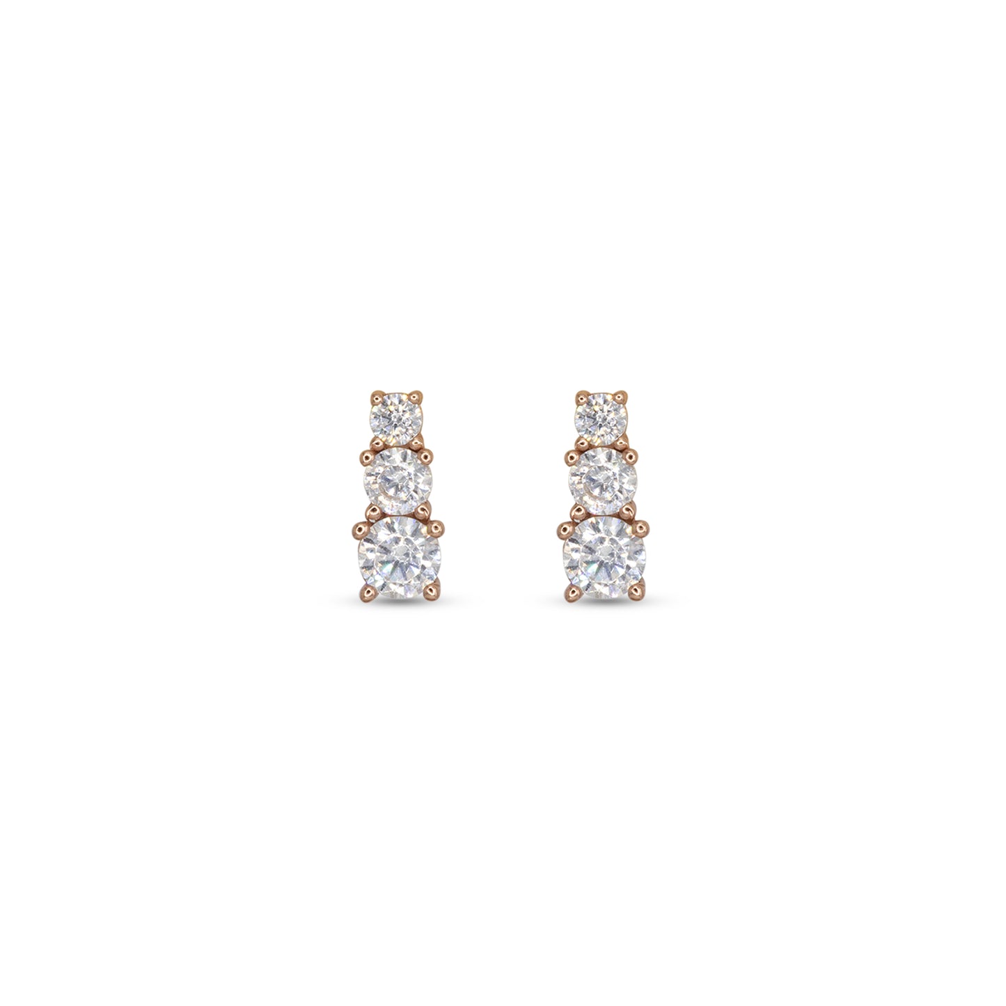 Drop Stud Degradè Earrings Dilvdò Gold White