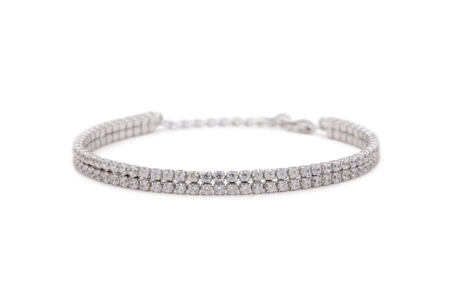 Bracciale Dilvdò Double Tennis Silver White
