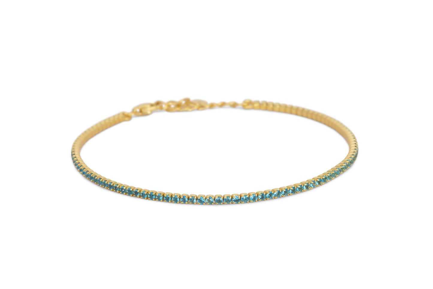 Bracciale Dilvdò Tennis 1.5mm Gold Turquoise