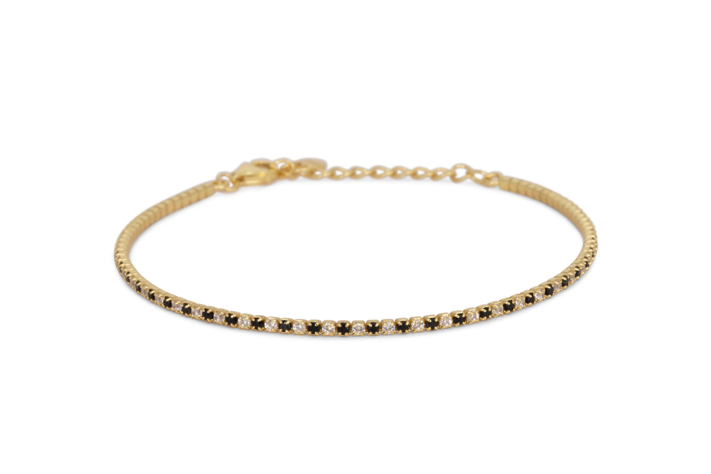 Bracciale Dilvdò Tennis 1.5mm Gold Black & White
