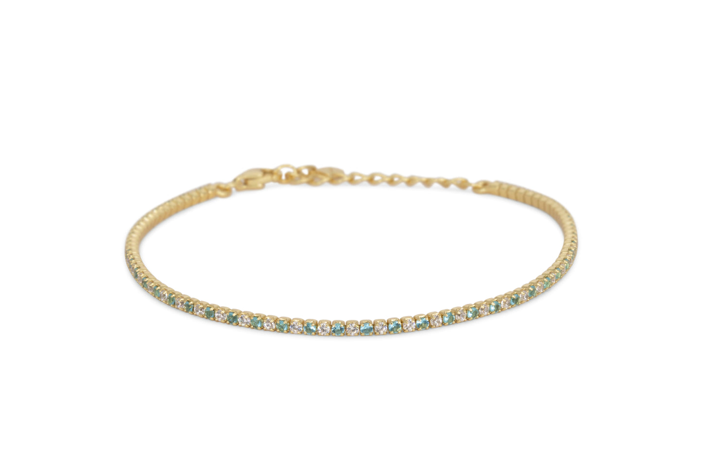 Bracciale Dilvdò Tennis 1.5mm Gold Turquoise & White