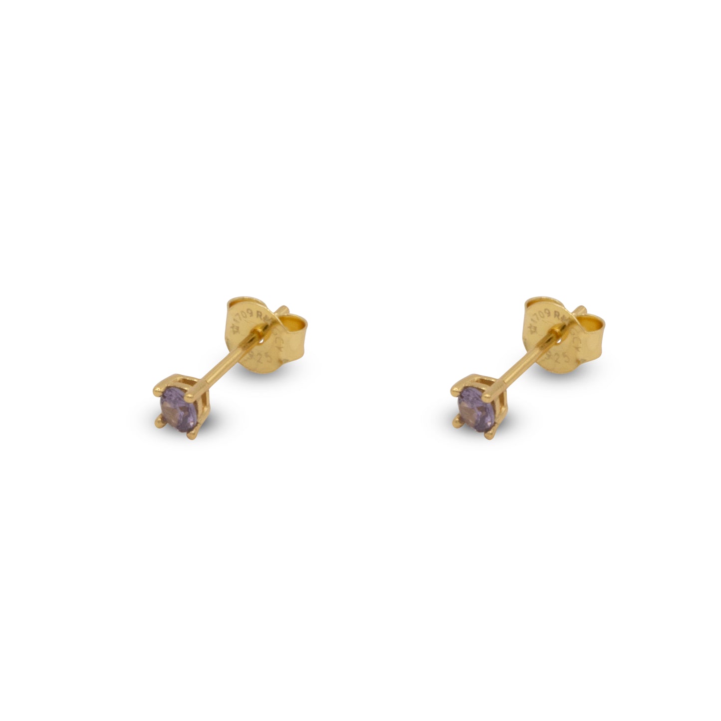 Small Stud Earrings Dilvdò Gold Lavender