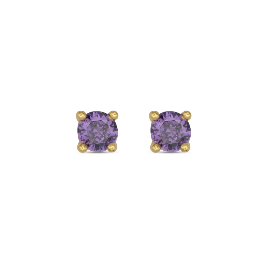 Small Stud Earrings Dilvdò Gold Lavender