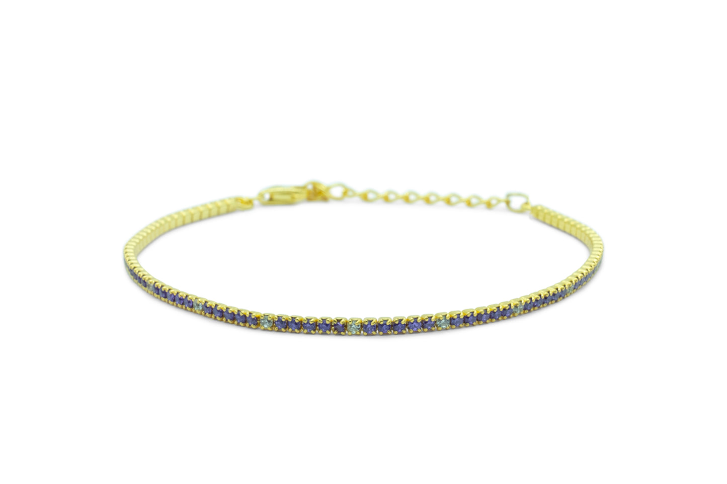 Bracciale Dilvdò Tennis 1.5mm Gold Lavender & White