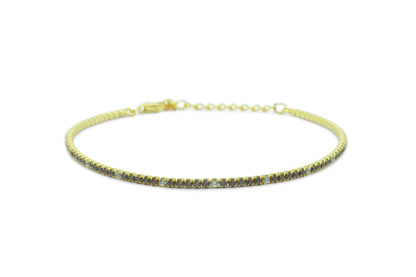 Bracciale Dilvdò Tennis 1.5mm Gold Brown & White