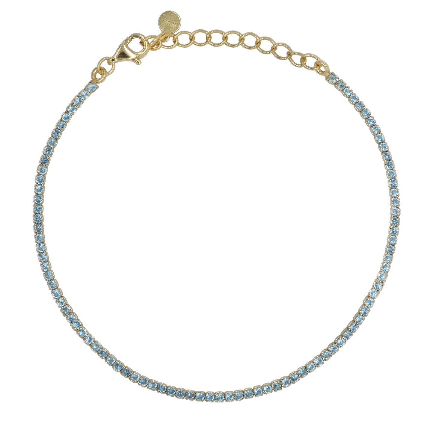 Bracciale Dilvdò Tennis 1.5mm Gold Turquoise