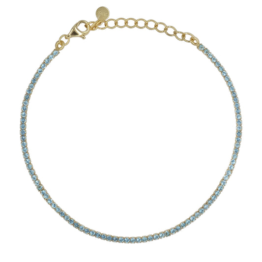 Bracciale Dilvdò Tennis 1.5mm Gold Turquoise