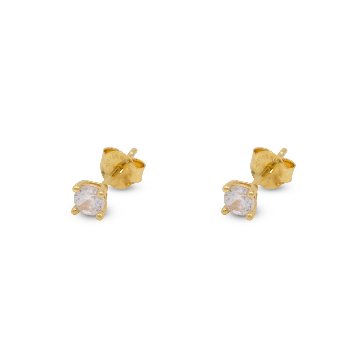 Big Stud Earrings Dilvdò Gold White