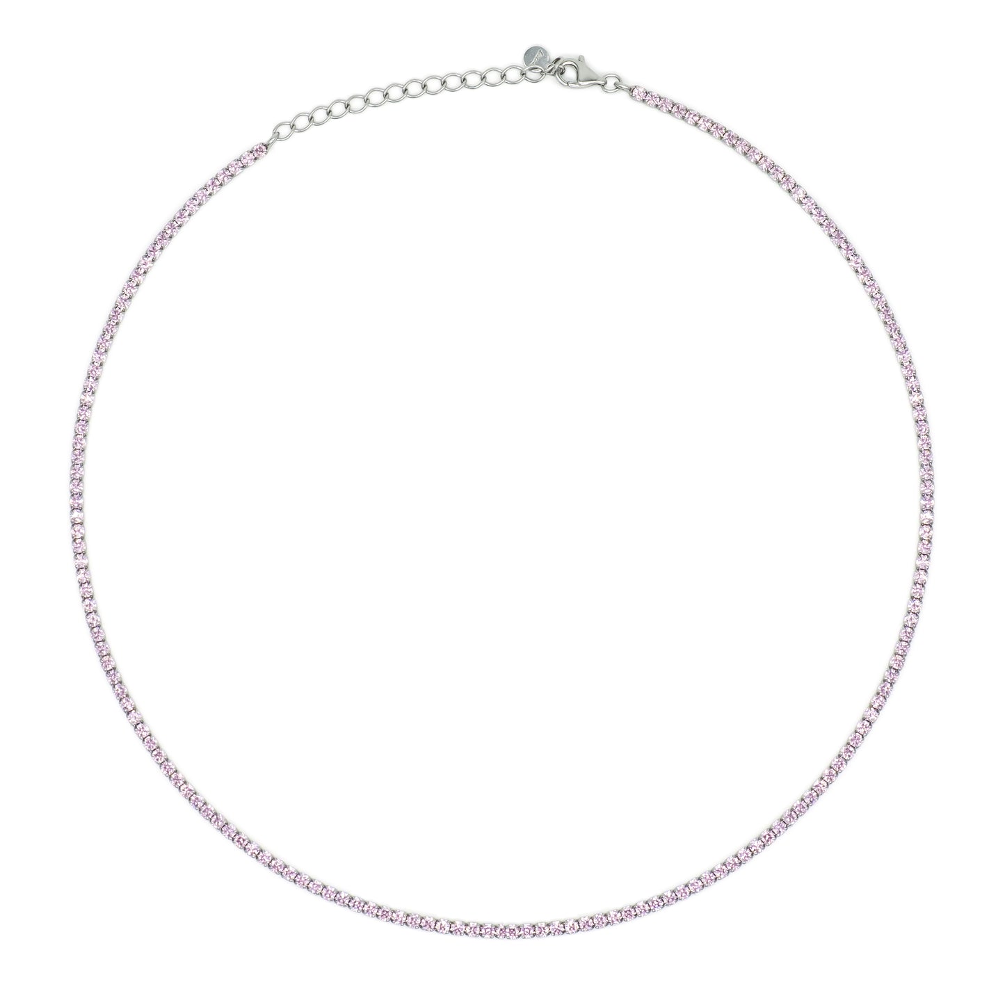 Chocker Dilvdò Tennis Silver Pink