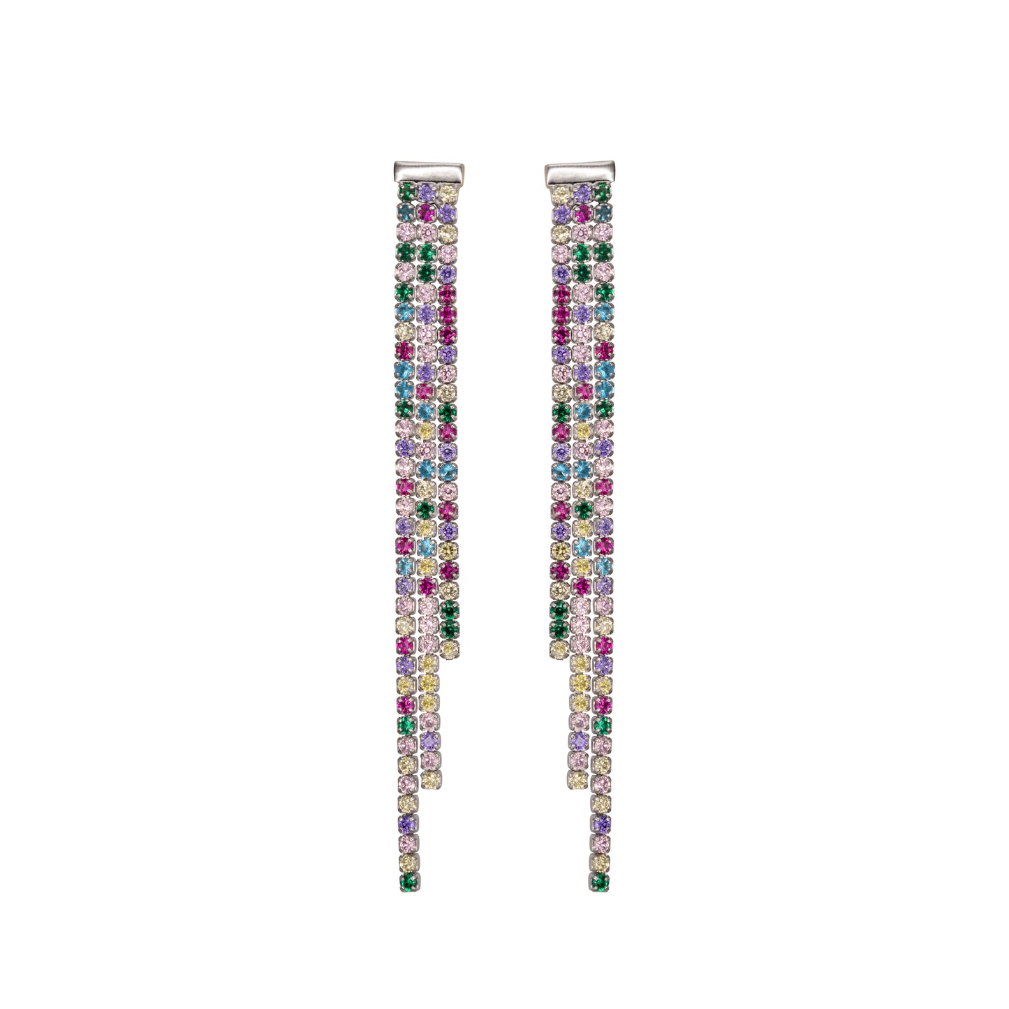 Pendant Earrings Dilvdò Silver Multicolor