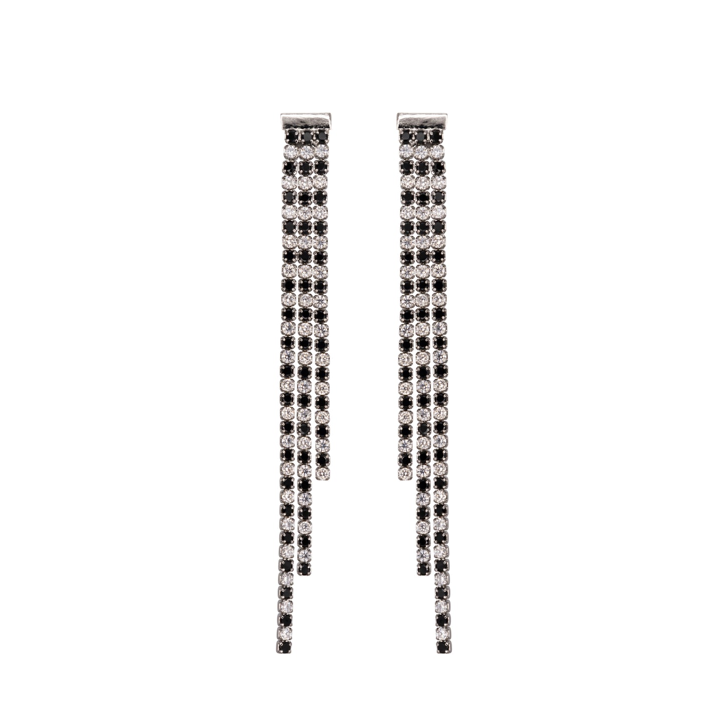 Pendant Earrings Dilvdò Silver White and Black