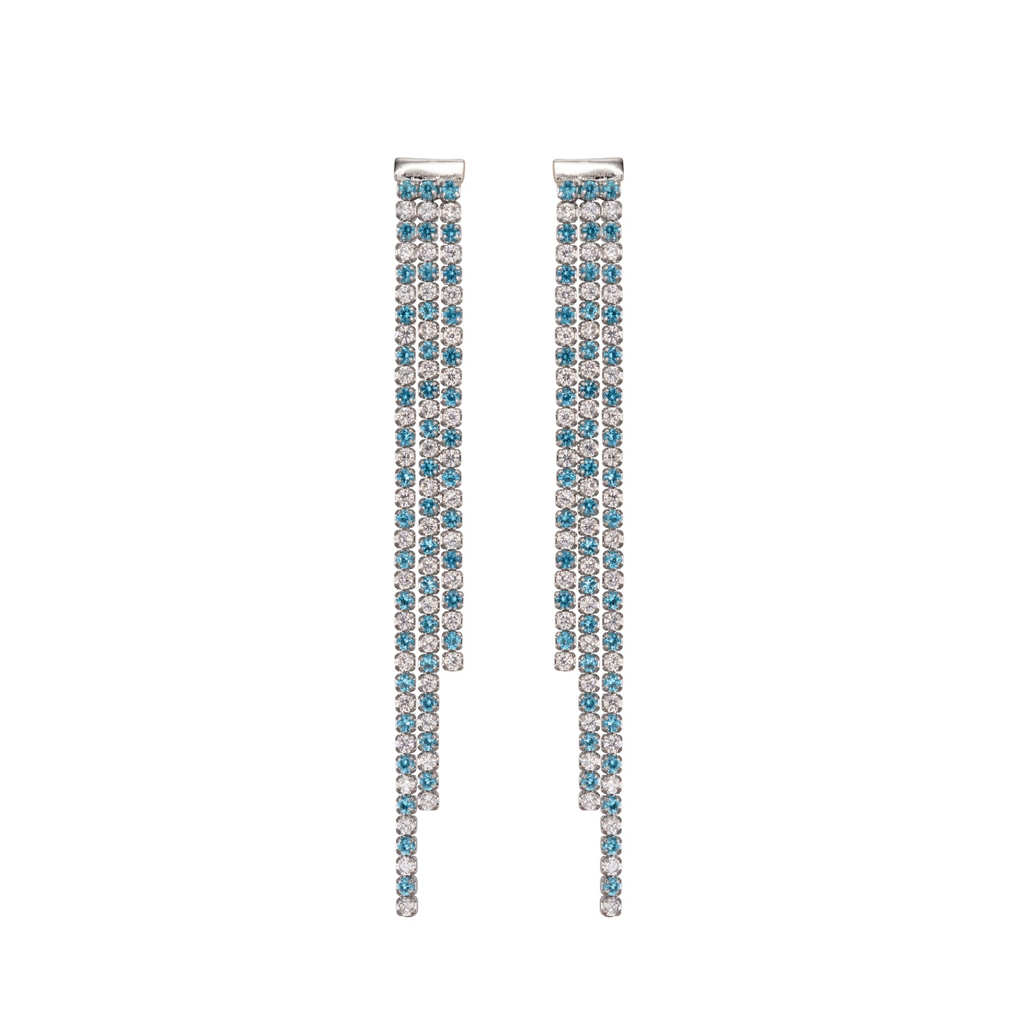 Pendant Earrings Dilvdò Silver White and Turquoise