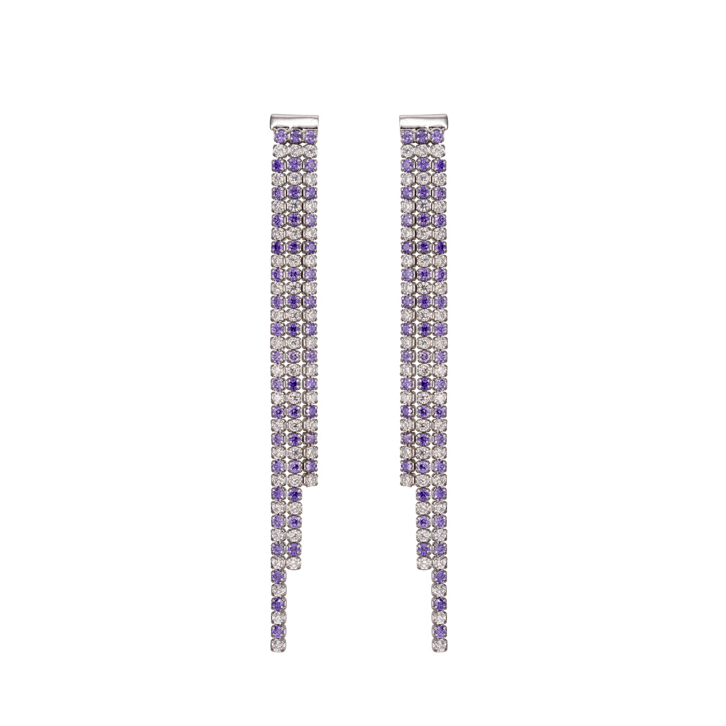 Pendant Earrings Dilvdò Silver White and Lavender