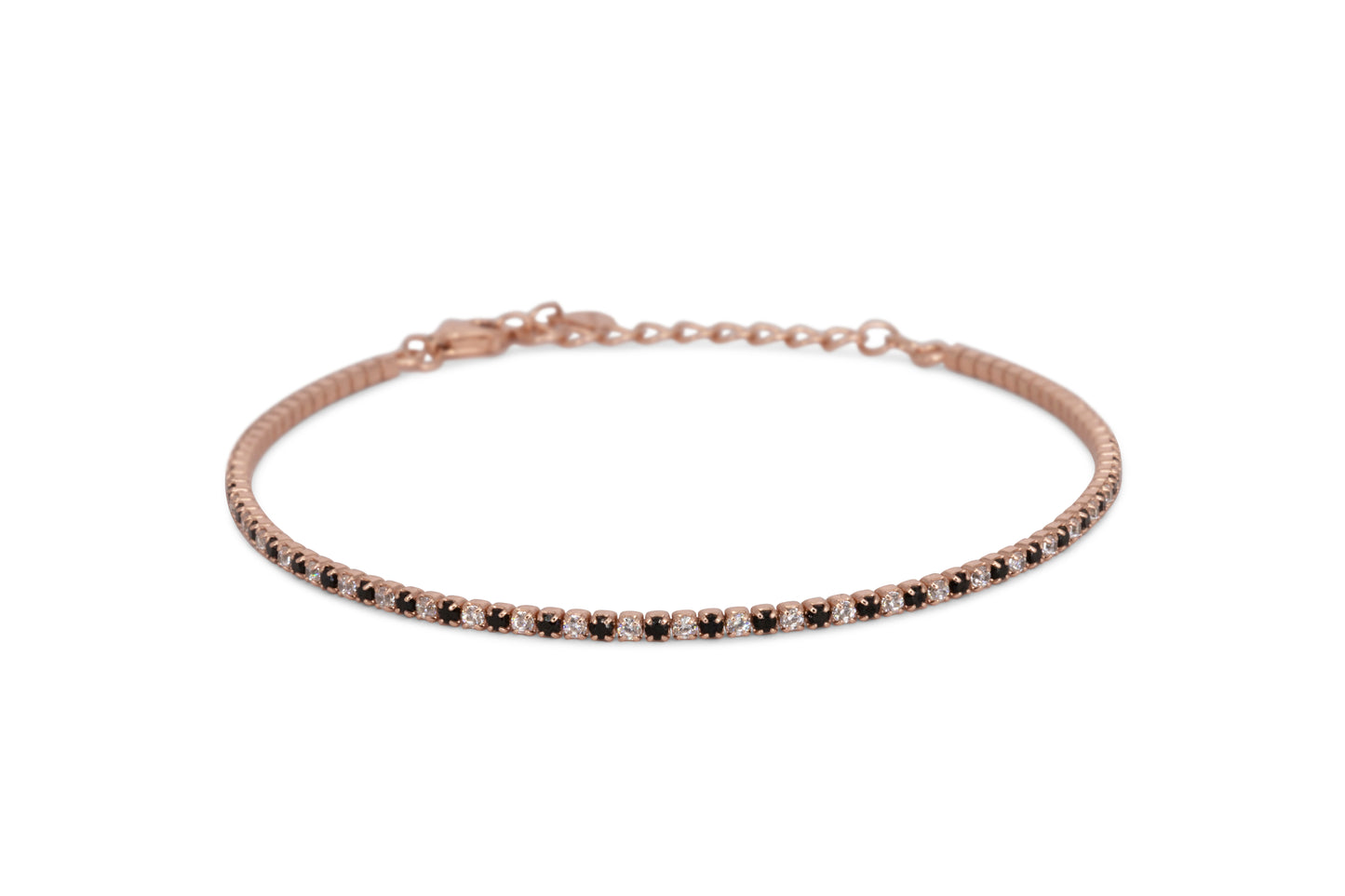 Bracciale Dilvdò Tennis 1.5mm Rosè Black & White