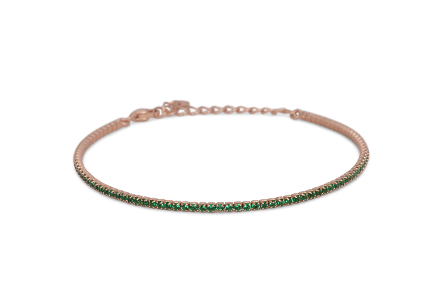 Bracciale Dilvdò Tennis 1.5mm Rosè Green