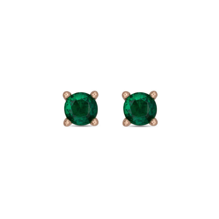 Big Stud Earrings Dilvdò Rosè Green