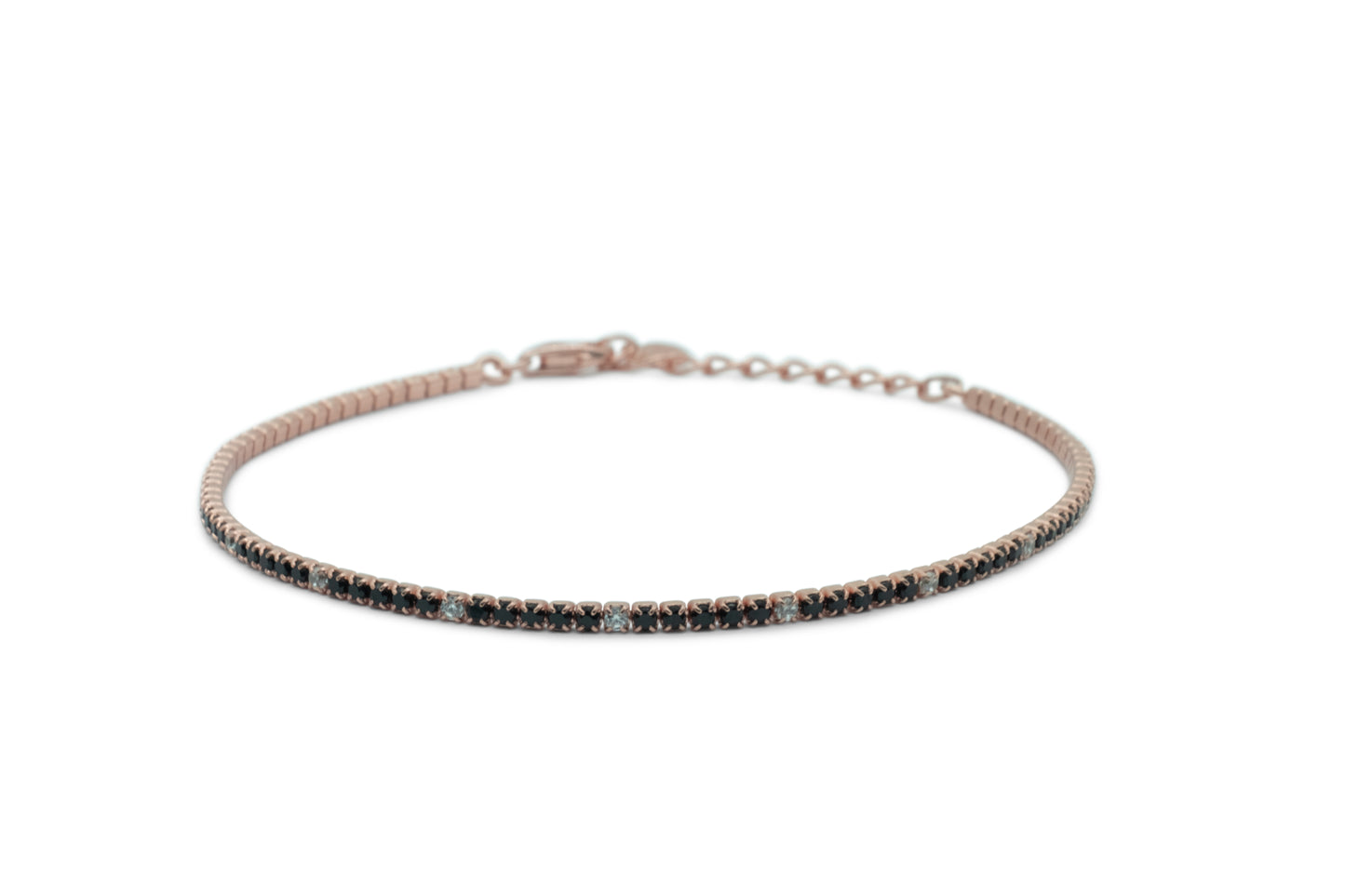 Bracciale Dilvdò Tennis 1.5mm Rosè Black & White