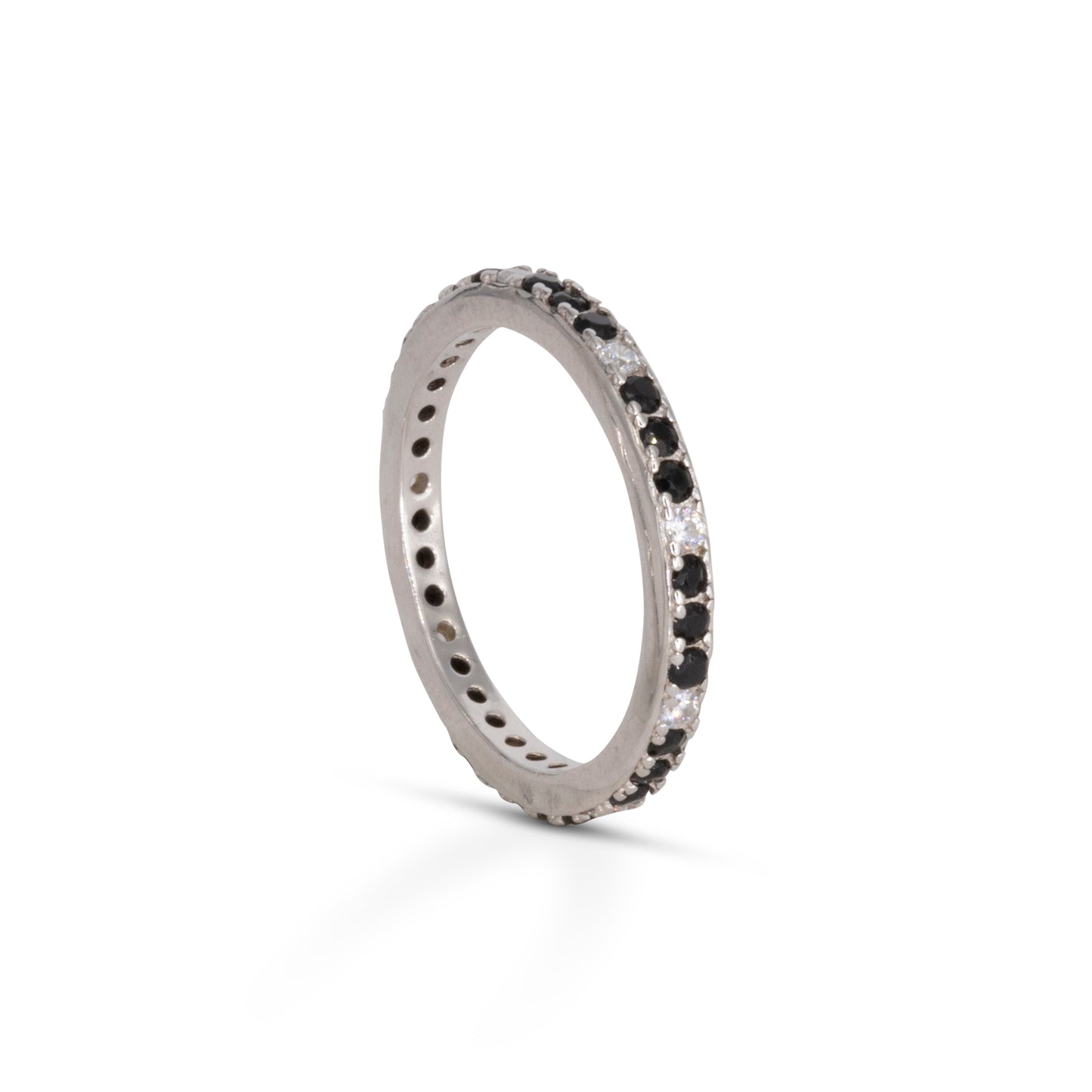 Eternity Ring Dilvdò Silver Black & White