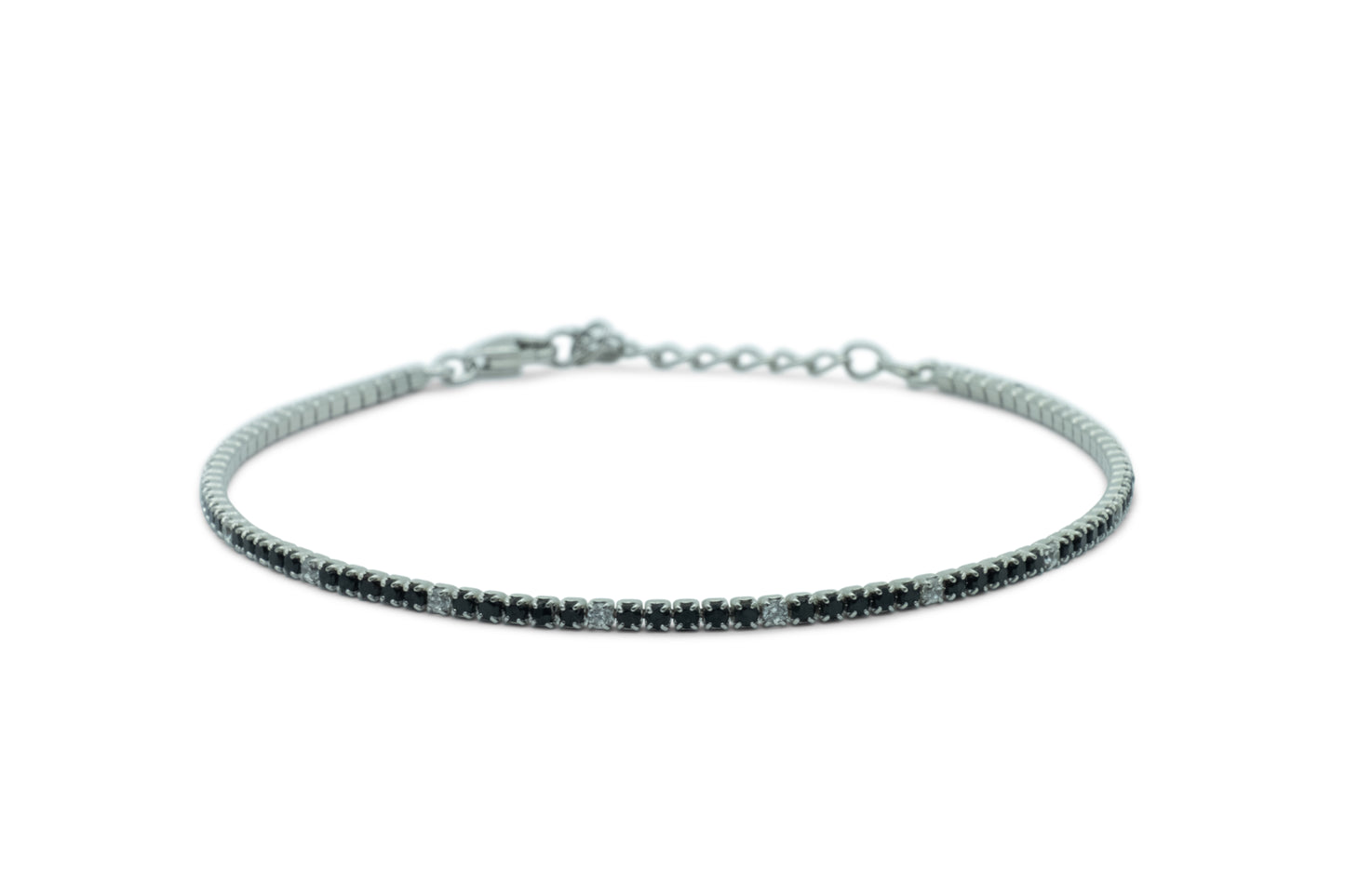 Bracciale Dilvdò Tennis 1.5mm Silver Black & White