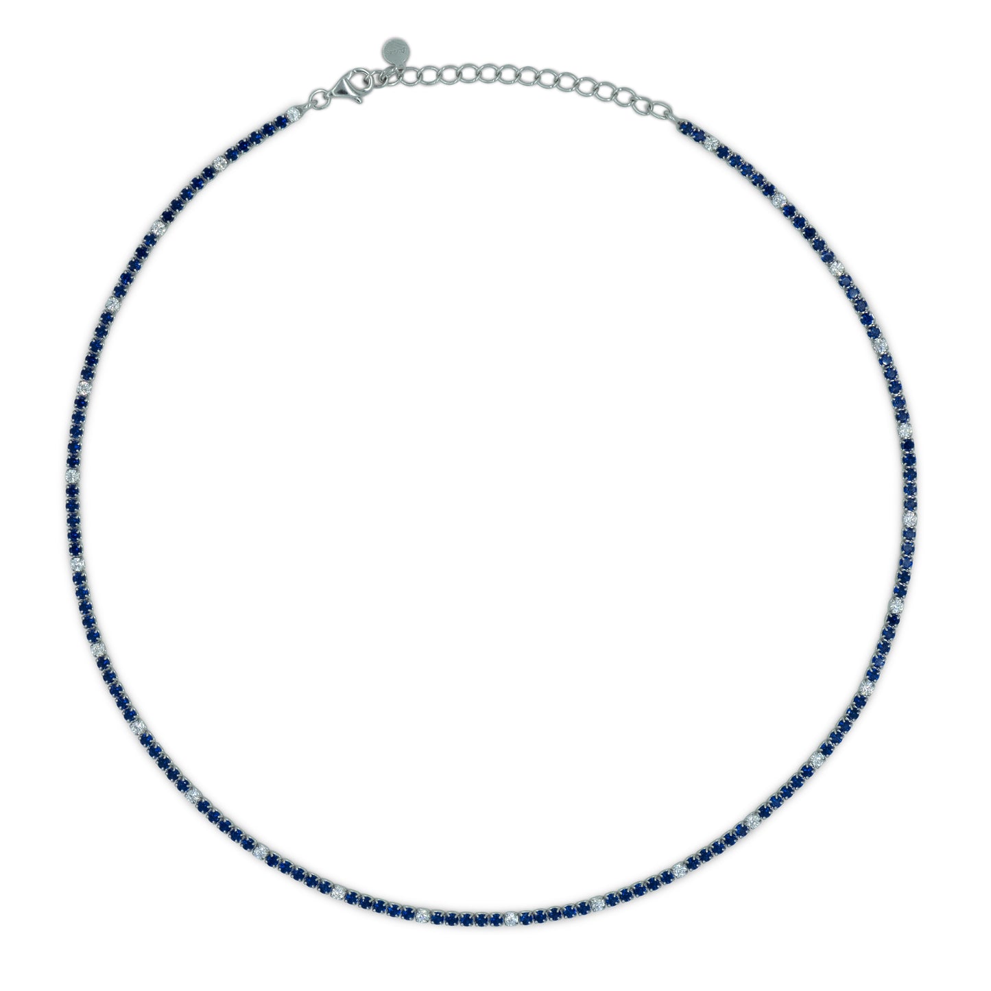 Chocker Dilvdò Tennis Silver Blu & White