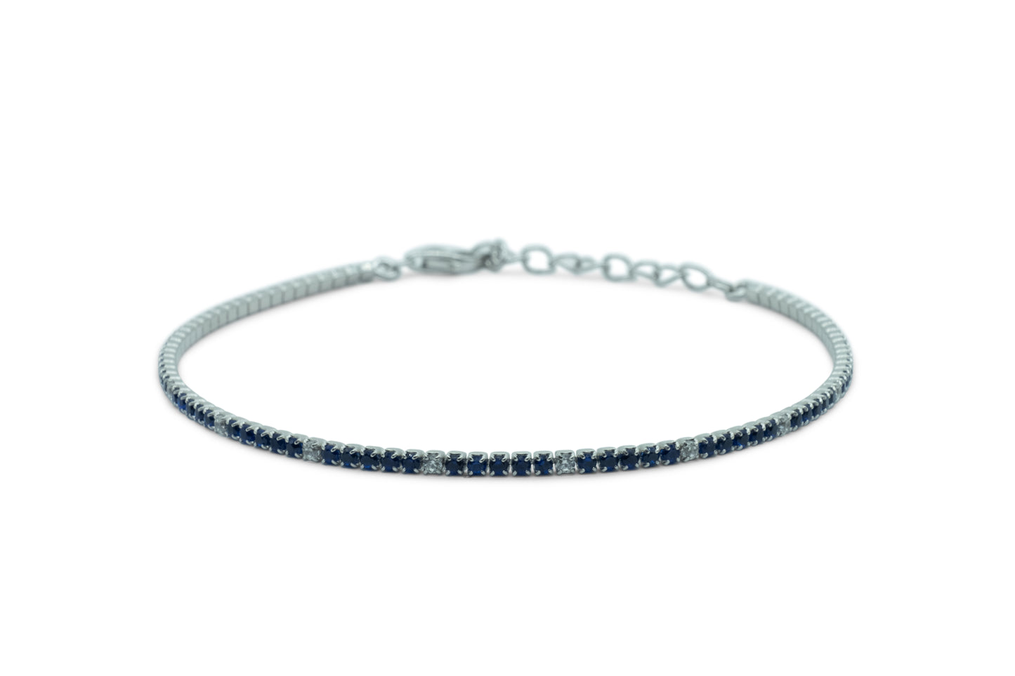 Bracciale Dilvdò Tennis 1.5mm Silver Blue & White